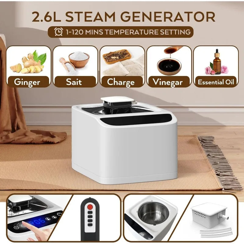 Sauna Box, Portable Sauna for Home Outdoor, 600D Cold Resistant and Warm Fabric Portable steam 2.6L,1000W Steamer,Remote