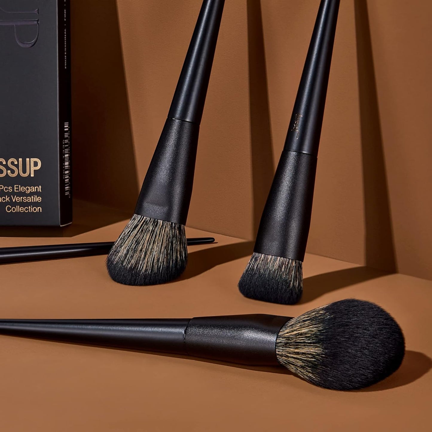 Makeup Brushes Set Make up Brushes 14Pcs Black Kabuki Foundation Eyeshadow Contour Concealer Powder Eyeliner Crease Eyebrow Blending Brush, T336