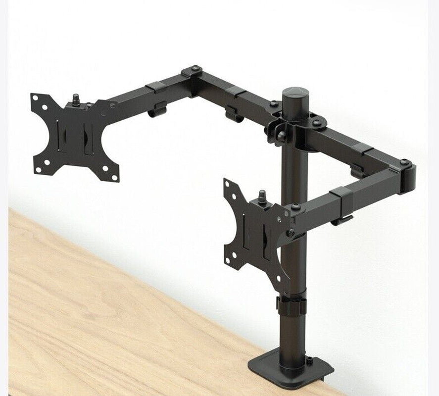 Monitor Stand Dual Arm Desk Mount LED TV Screen Holder Bracket up to 27''