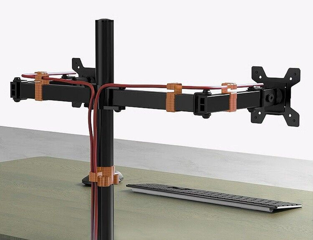 Monitor Stand Dual Arm Desk Mount LED TV Screen Holder Bracket up to 27''