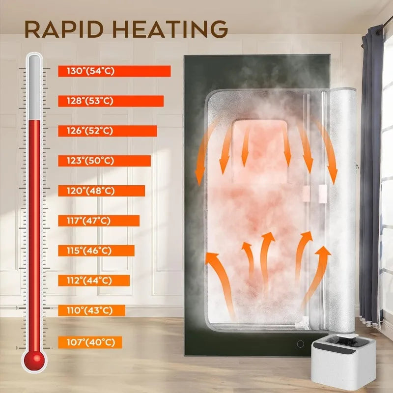 Sauna Box, Portable Sauna for Home Outdoor, 600D Cold Resistant and Warm Fabric Portable steam 2.6L,1000W Steamer,Remote