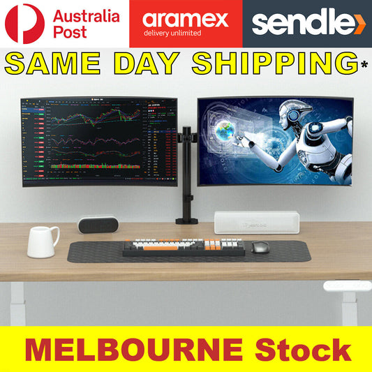 Monitor Stand Dual Arm Desk Mount LED TV Screen Holder Bracket up to 27''