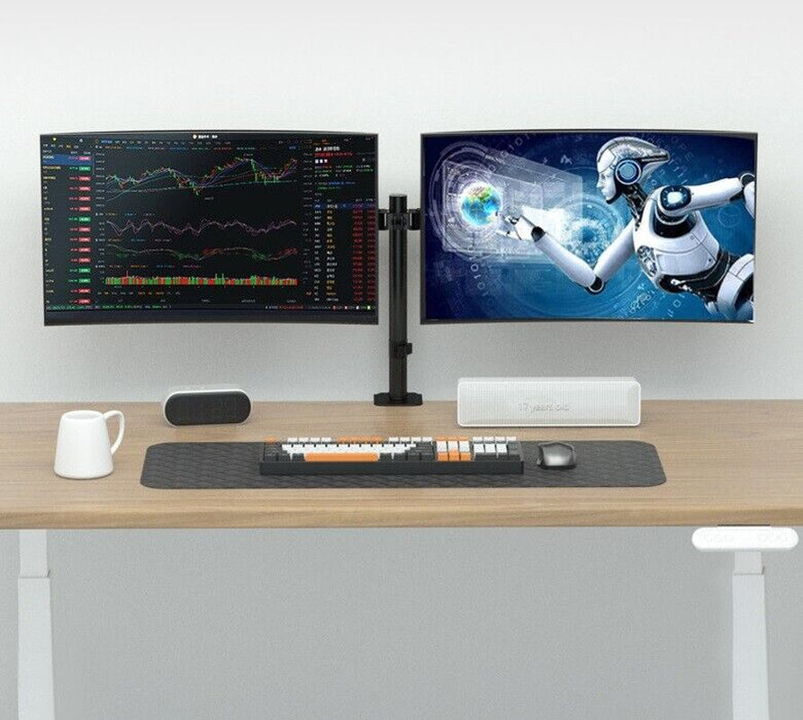 Monitor Stand Dual Arm Desk Mount LED TV Screen Holder Bracket up to 27''